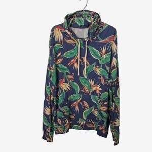 NWT Polo Ralph Lauren Men's XL Blue Tropical Floral Jersey Knit Hoodie $148.00